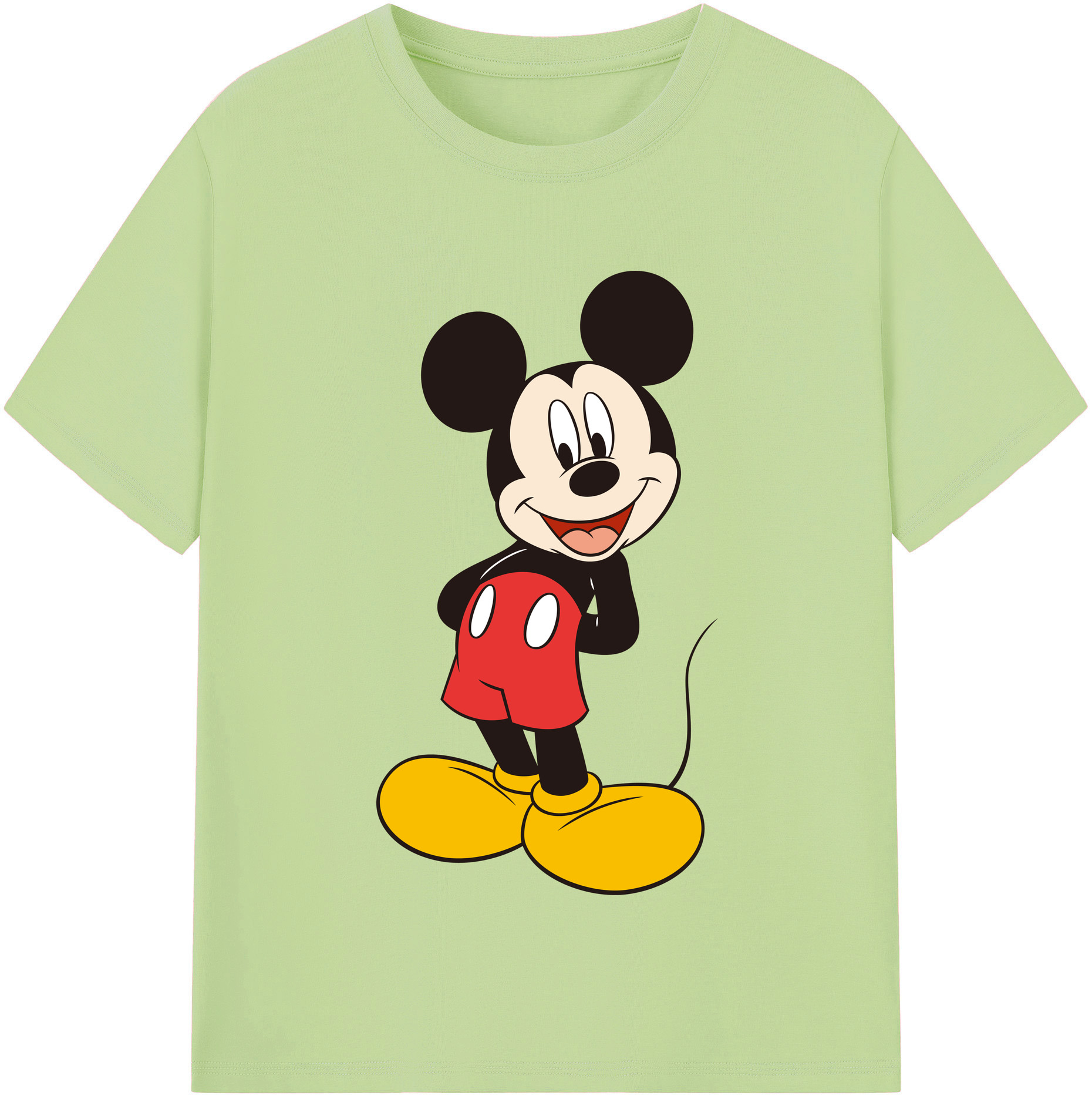 （画像用） ミッキーマウス Mickey Mouse 綿100％半袖Tシャツ（フロントプリント）